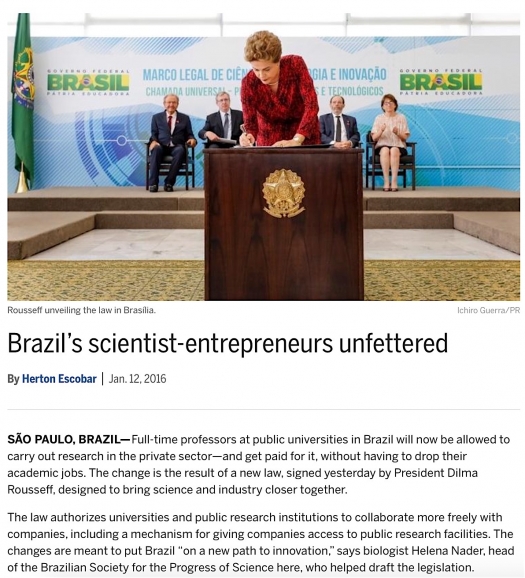Brazil scientist-entrepreneurs unfettered