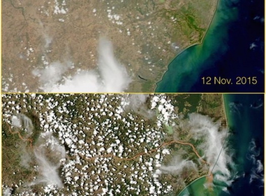 A lama do Rio Doce, vista do espaço